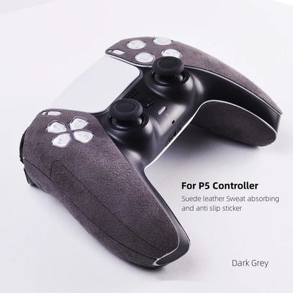 Novos acessórios para controlador ps5/dualsense edge gamepad camurça couro material absorvente de suor toque macio adesivo antiderrapante