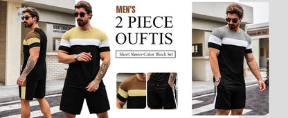 Camiseta e calções com estampa besta leão masculina, impressão 3D de bloqueio colorido, fato esportivo gola o, rua casual, verão, novo