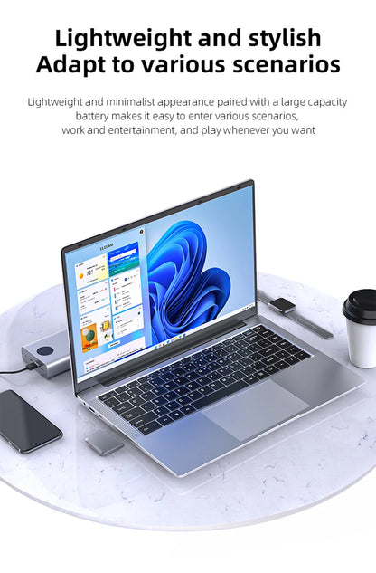 14.1 "ultra fino windows 11 pro computador portátil intel atom a3950 12gb ram 1tb 2tb ssd notebook pc 1080p hd escritório estudo laptops