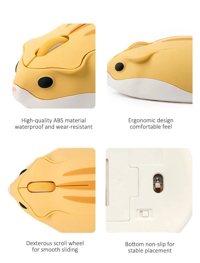 2.4g mouse sem fio roxo hamster forma ratos criativos para a menina crianças presente óptico 3d mini mouse 1200dpi gaming mause para portátil