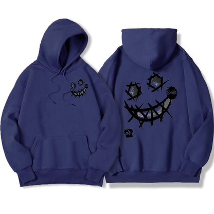 Por favor, sorriso, ok padrões interessantes moletom masculino harajuku moda com capuz quente casual hoodies outono oversize topos
