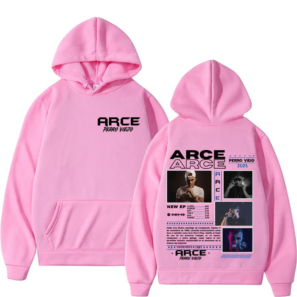 Rapper arce perro viejo álbum tour 2025 capa hoodies masculino vintage hip hop pop música moletom unisex conforto moletom com capuz streetwear