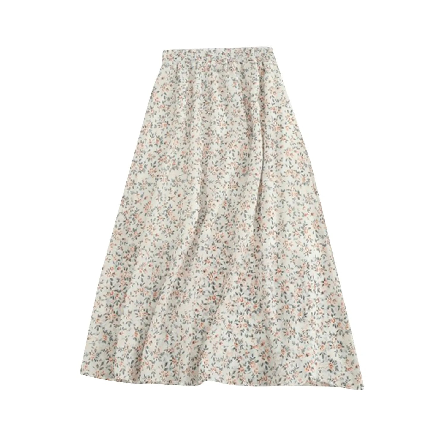 Moda feminina e all-match primavera e verão casual retro temperamento floral impresso saia falda larga elegante para mujer