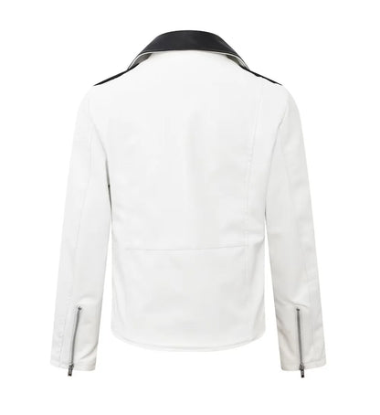 2025 masculino novo bonito, novo zíper oblíquo, jaqueta de couro PU locomotiva combinando com cores casuais