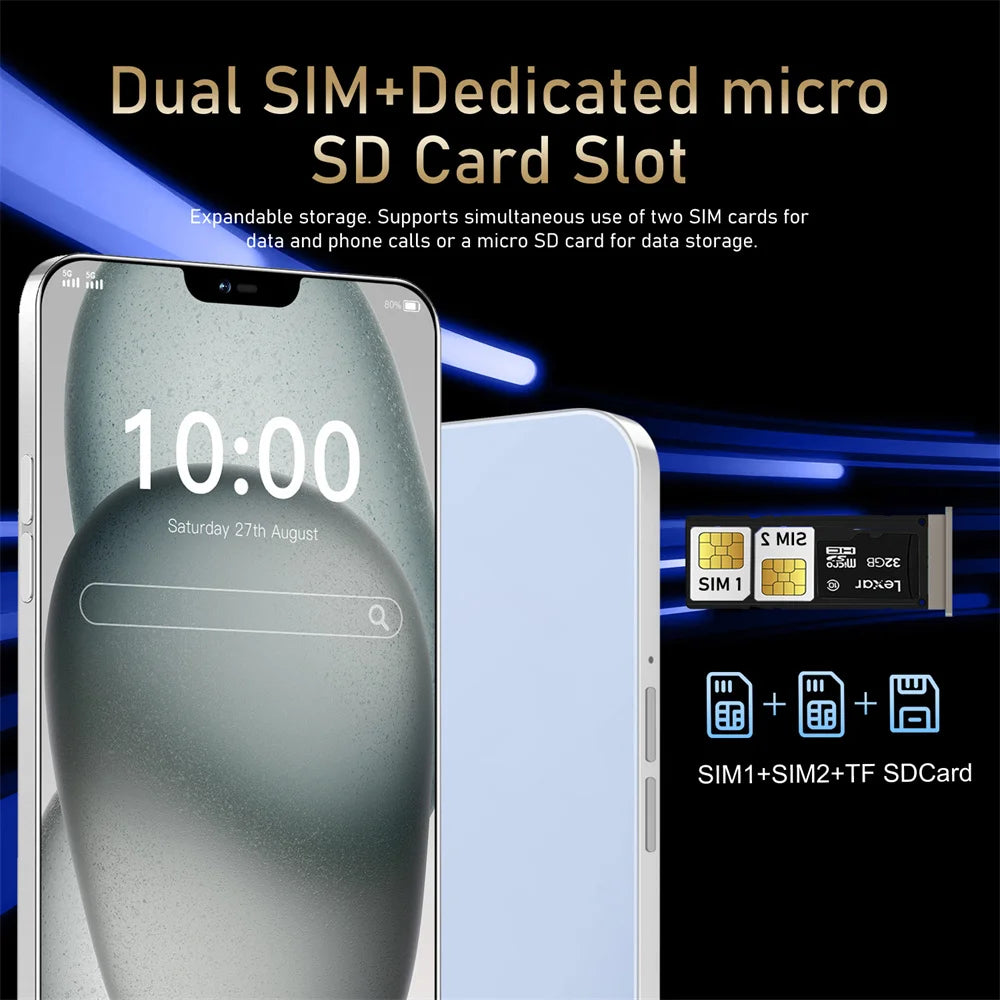 2025 novo 14t pro smartphone 5g 7.0hd cartão sim duplo 22g + 2tb telefone celular android telefones celulares desbloqueados versão global