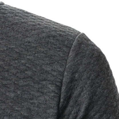 Top masculino com zíper waffle, gola stand, capuz casual, outono e inverno