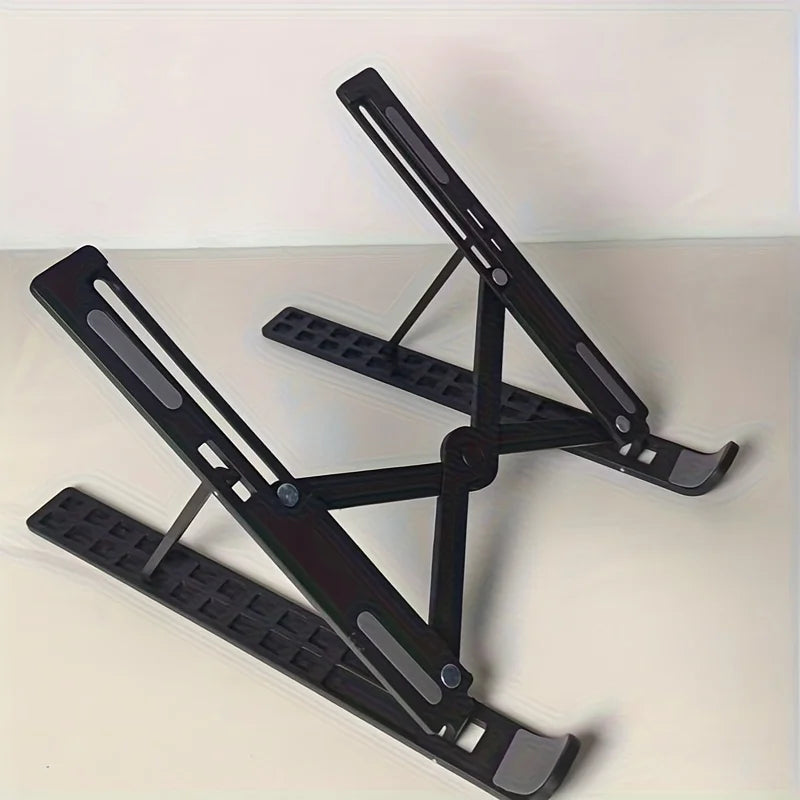 Suporte para laptop - dobrável e ajustável, 10 configurações de altura, base compacta de alta qualidade, mesa de escritório, etc.