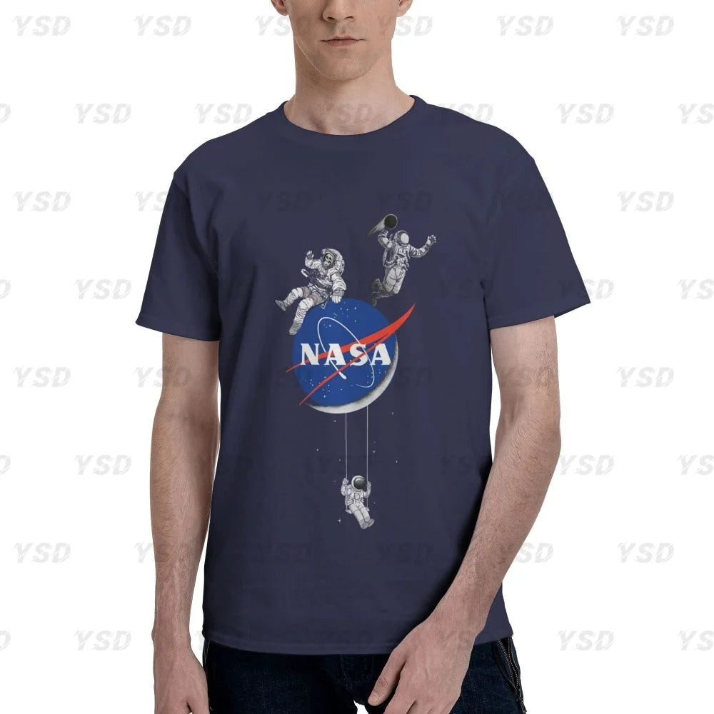 Camiseta esportiva masculina Nasa Space, aconchegante, camiseta grande
