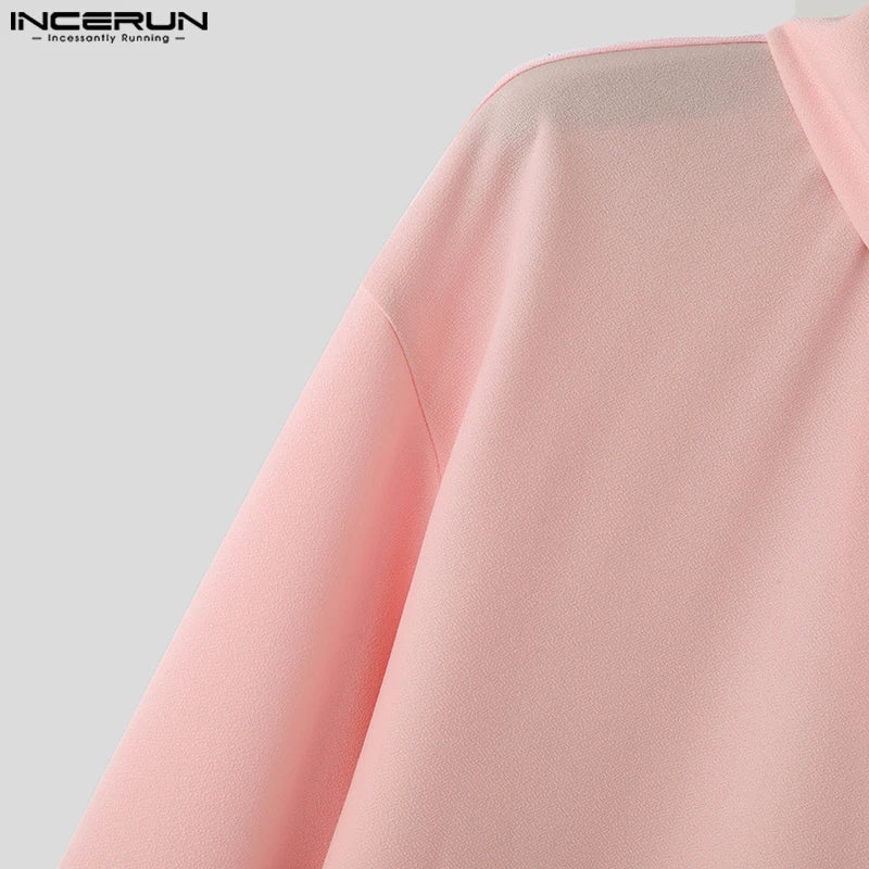 Moda estilo casual topos incerun novo masculino pilha colarinho design hoodies bonito masculino sólido manga comprida pulôver moletom 2024