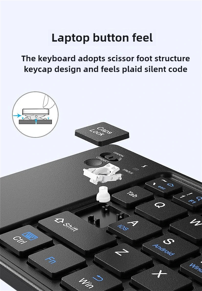 Mingcvol mini teclado sem fio dobrável fino portátil bluetoo threchargeable teclado dobrável para xiaomi ios windows android