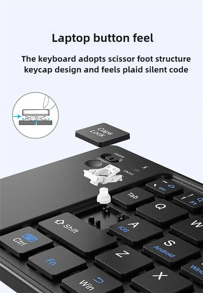 Mingcvol mini teclado sem fio dobrável fino portátil bluetoo threchargeable teclado dobrável para xiaomi ios windows android