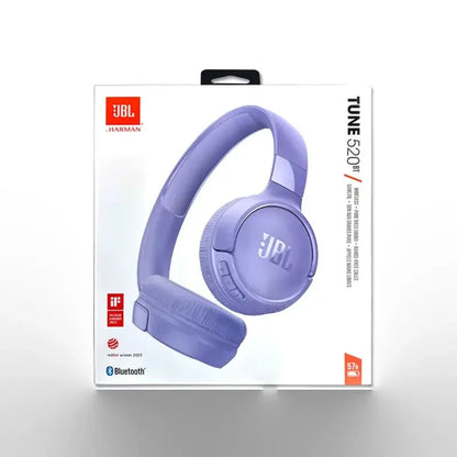 JBL 100% Original TUNE 520BT Fones de ouvido sem fio Bluetooth para meninos e meninas, fones de ouvido esportivos musicais com microfone