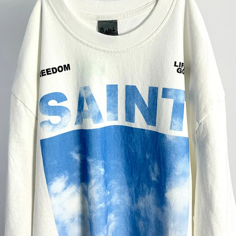 Crânio vermelho impressão de dedo buraco danificado saint tanque t das mulheres dos homens streetwear colete de grandes dimensões vintage washe preto sem mangas t camisa