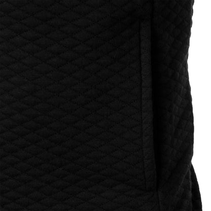 Top masculino com zíper waffle, gola stand, capuz casual, outono e inverno