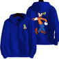 Goofy masculino impressão dos desenhos animados hoodie primavera outono feminino moletom de grandes dimensões com zíper novo casal rua moda casaco