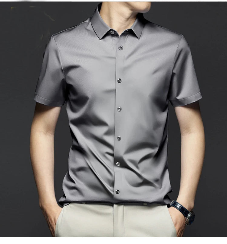 6x homem camisa sem mangas verão novo estilo seda gelo, sensação de gelo, alta qualidade tamanho grande sem ferro, negócios e lazer