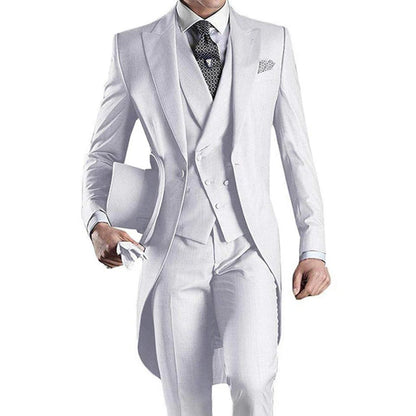 Latest Formal Wedding Men Suits Long Blazer 3 Piece Groom Tuxedo Classic Prom Party Male Suit Fashion Set Jacket with Pants Vest