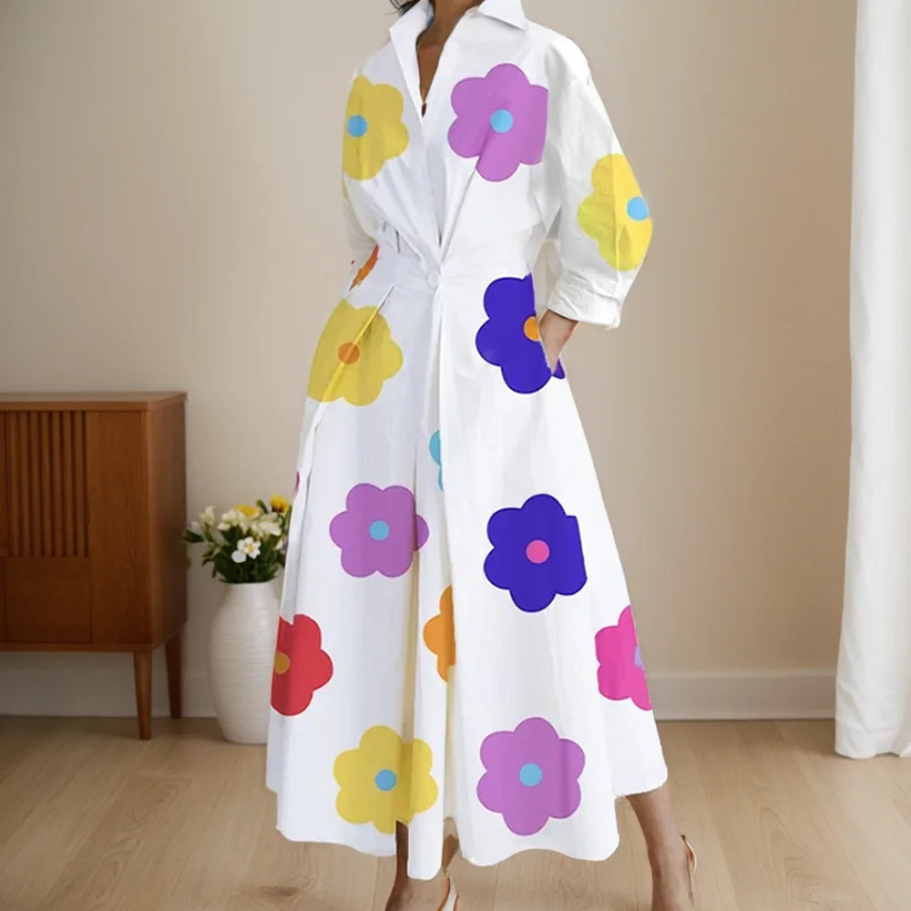 Vestido de manga comprida monocromática feminino, vestido de escritório, vestidos longos femininos, cintura alta, elegante, feriado, festa, moda