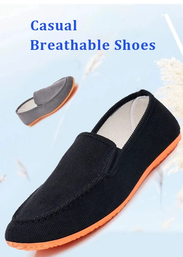 Mocassins de lona tamanho grande masculino, tênis planos simples, sapatos casuais masculinos, sapatos de caminhada, vintage, baratos