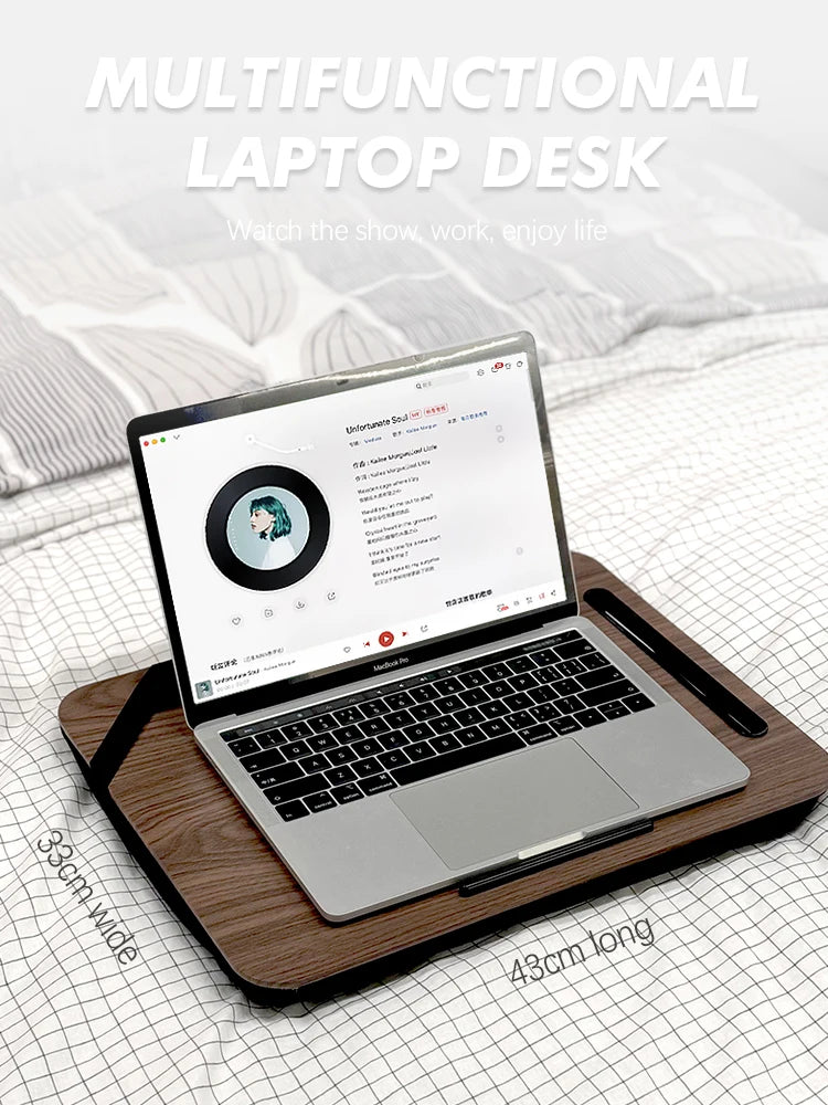 Laptop Desk portátil com slot para iPad portátil, pessoa preguiçosa, slot para telefone, adequado para cama, sofá, carro