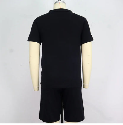 Conjunto de duas peças de seda gelo masculino manga curta, terno casual de negócios, roupa masculina, ginástica, alta qualidade, verão