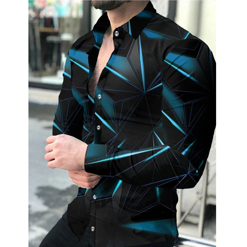 2024 camisa de manga longa masculina casual all-match moda rua camisa masculina lapela único breasted manga longa topo roupas masculinas