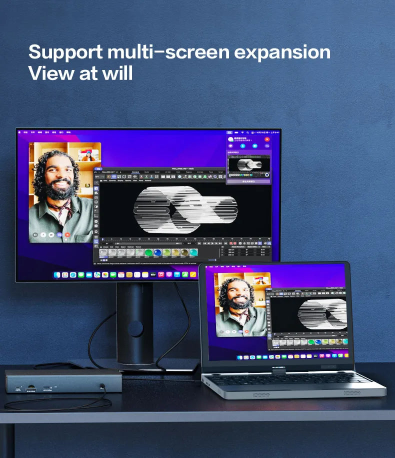 Crelander Yoga Laptop 360° Rotação CPU Intel N150 10,5" Tela sensível ao toque 2K 60Hz Taxa de atualização M2 SSD Desbloqueio facial Mini Laptop