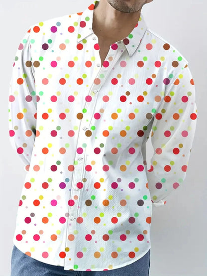 Nova camisa de manga longa masculina flip-over única fivela design lobo camisa diária moda tendência nova coleção