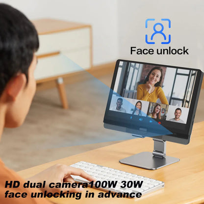 Crelander Yoga Laptop 360° Rotação CPU Intel N150 10,5" Tela sensível ao toque 2K 60Hz Taxa de atualização M2 SSD Desbloqueio facial Mini Laptop