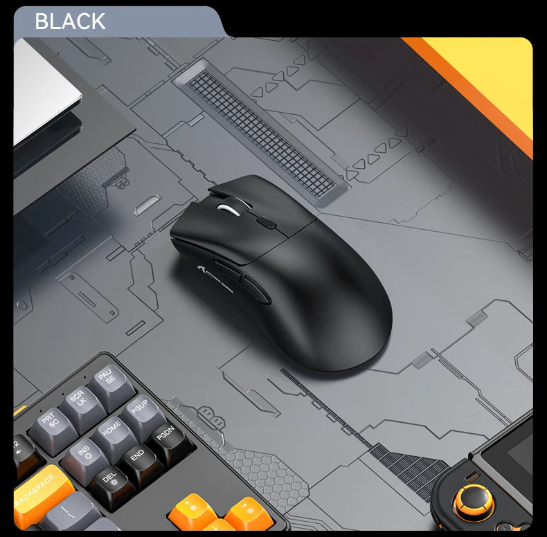 Mouse sem fio Attack Shark R1 18000dpi, 1000 Hz PAW3311, conexão Bluetooth tri-mode, mouse macro para jogos