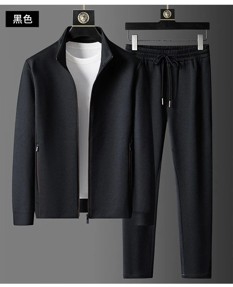 (Jaquetas + calças) 2025 primavera moda masculina jaquetas homem casacos de manga longa jaquetas casuais masculinas um conjunto de roupas tamanho M-5XL