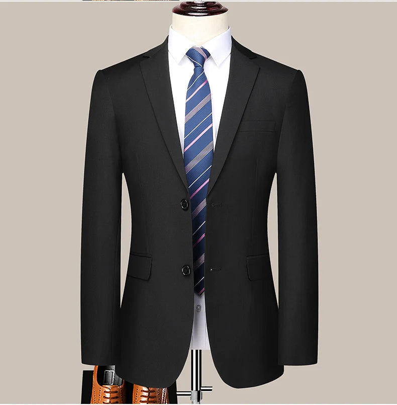 Terno (blazer + calças) masculino casual formal negócios cavalheiro cor sólida hospedagem quatro estações emagrecimento casamento moda terno