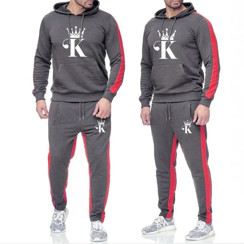 Confortável hoodie ao ar livre conjuntos para homens duas peças moletom dos homens conjunto de treino jogging roupas esportivas homem 2024 esportes casuais masculino
