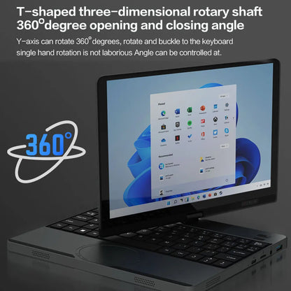 Crelander Yoga Laptop 360° Rotação CPU Intel N150 10,5" Tela sensível ao toque 2K 60Hz Taxa de atualização M2 SSD Desbloqueio facial Mini Laptop