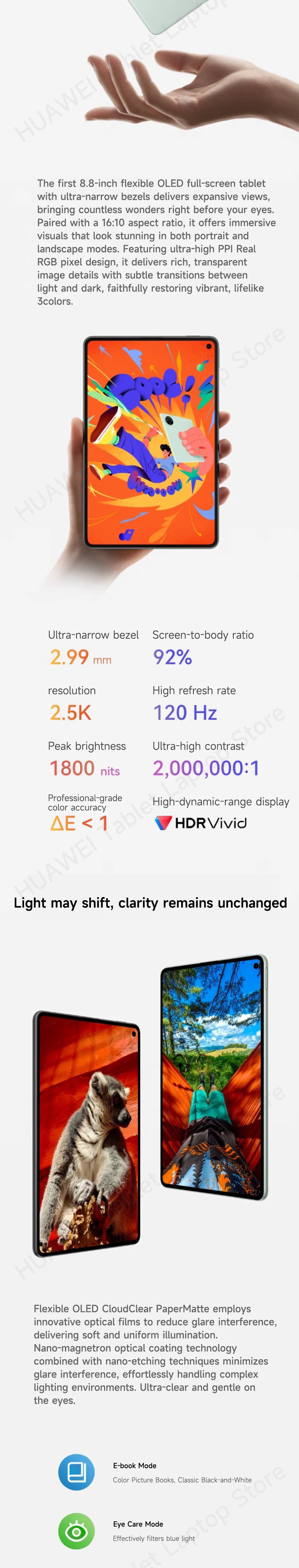HUAWEI MatePad Mini Tablet LTE/WiFi7 8,8 polegadas OLED 2,5K 120Hz 12GB 256GB/512GB HarmonyOS 5.1