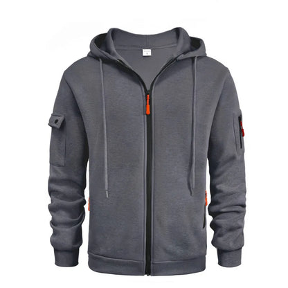 2024 novos homens zip up hoodies casual velo moletom meia cúpula completa zip moletom com capuz outono inverno hoodies roupas dos homens