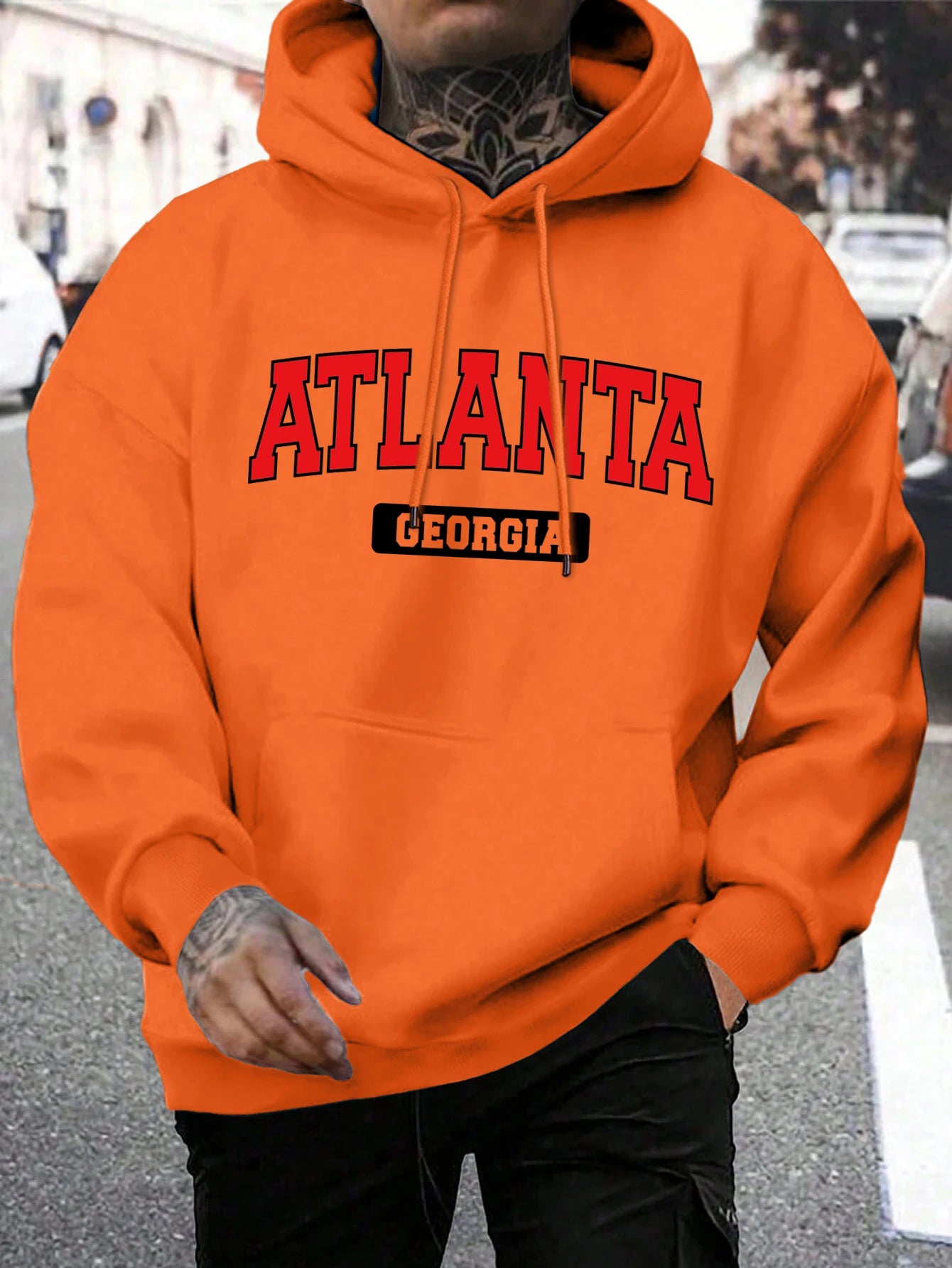 Atlanta feorgia atlanta feorgia impressão moletom masculino harajuku casual com capuz moda solta hoodie vintage velo topos