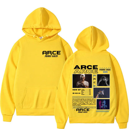 Rapper arce perro viejo álbum tour 2025 capa hoodies masculino vintage hip hop pop música moletom unisex conforto moletom com capuz streetwear