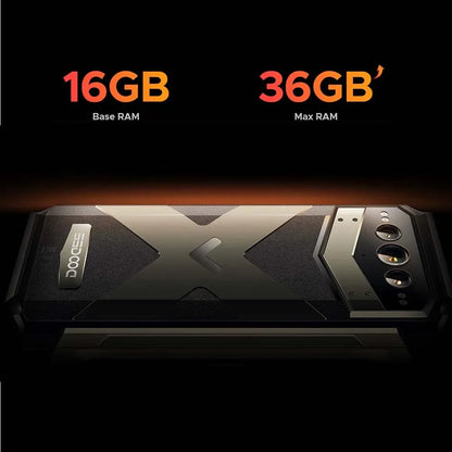 Estreia mundial doogee v max plus telefone robusto 22000mah 36gb (16 +20) 512gb 200mp câmera telefone 6.58 "120hz dimensão 7050 android14