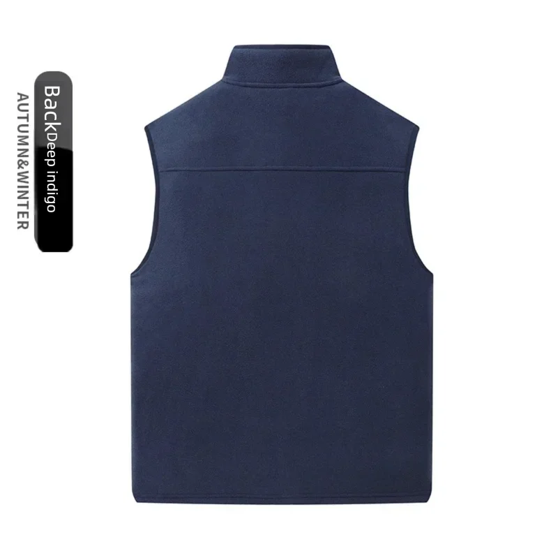 Colete de lã de tamanho grande para homens no outono e inverno engrossado com colete de lã com gola alta e pele de carneiro para aquecer
