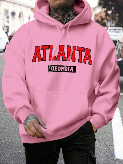 Atlanta feorgia atlanta feorgia impressão moletom masculino harajuku casual com capuz moda solta hoodie vintage velo topos