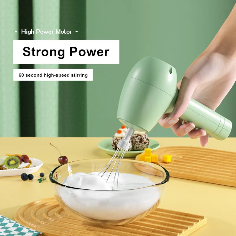 Batedor de ovos elétrico sem fio portátil mini multifuncional batedor de leite creme café misturador automático com base