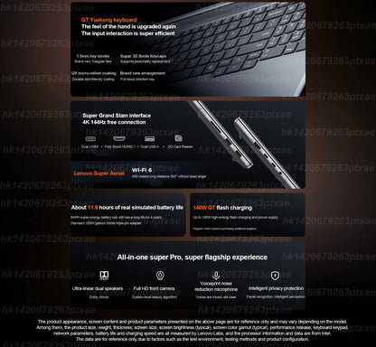 2025 Lenovo Xiaoxin Pro 16 GT Ai 7 H 350/Radeon 860M Ai9 H 365/Radeon 880M 32GB + 1TB 16 polegadas 2.8K OLED 120Hz