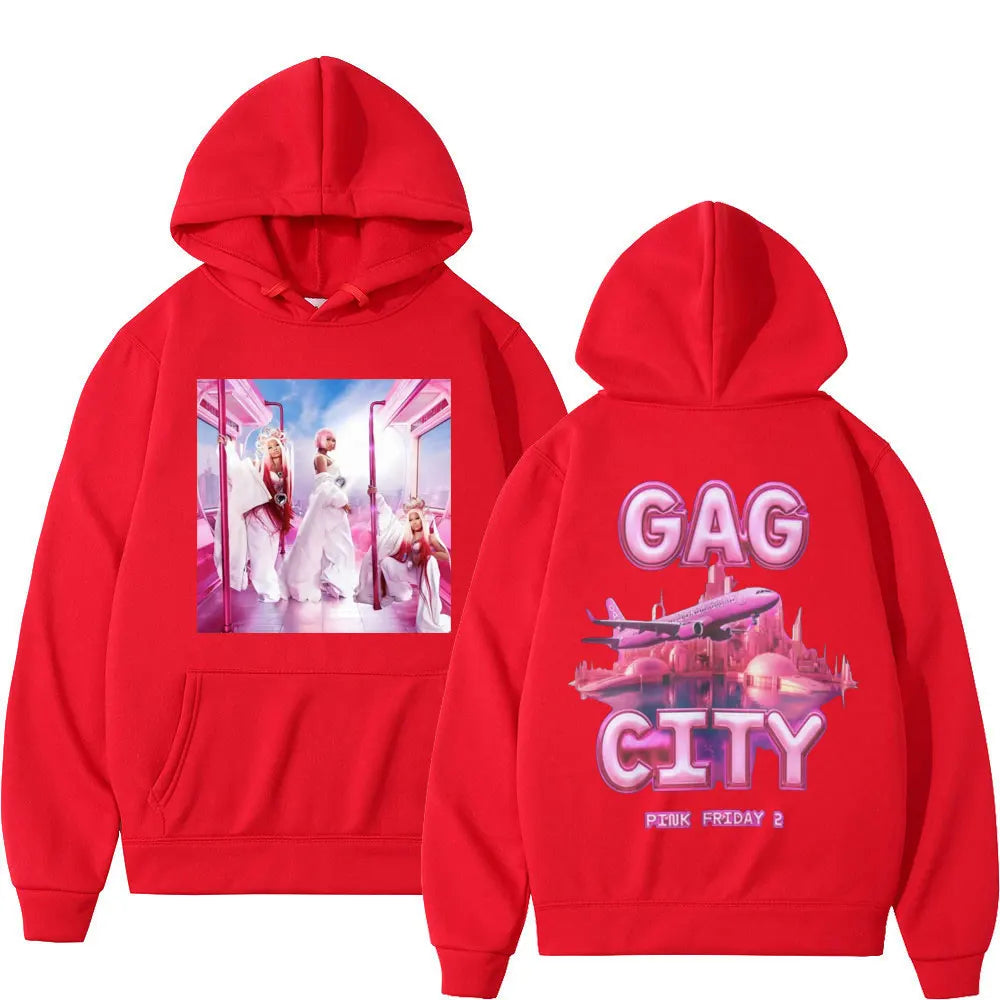 Hoodie Rapper de grandes dimensões para homens e mulheres, moletons com capuz, pullovers Hip Hop, pullovers elegantes, rapper, Nicki Minaj, Pink Friday, gráfico 2, Y2k