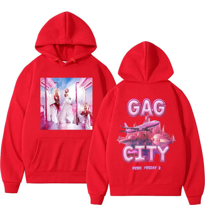 Hoodie Rapper de grandes dimensões para homens e mulheres, moletons com capuz, pullovers Hip Hop, pullovers elegantes, rapper, Nicki Minaj, Pink Friday, gráfico 2, Y2k