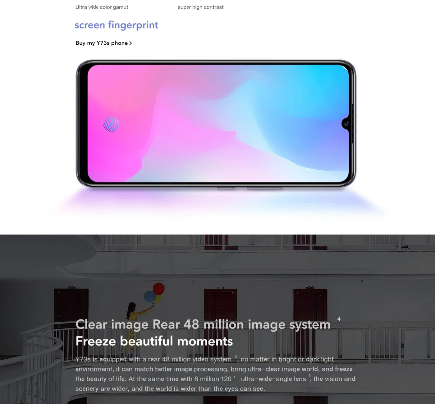 VIVO Y73S 5G 6,44in 2400x1080px Android CPU Dimensidade 720 4100mAh 48MP Câmeras usadas telefone