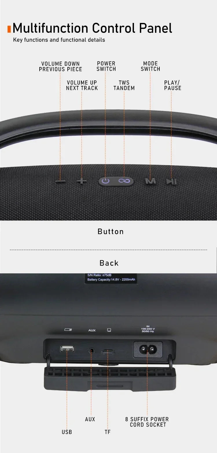 100w de alta potência boombox 3 ao ar livre portátil música deus 3a geração sem fio bluetooth alto-falante ultra baixo baixo bluetooth alto-falante